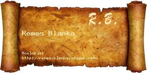 Remes Blanka névjegykártya
